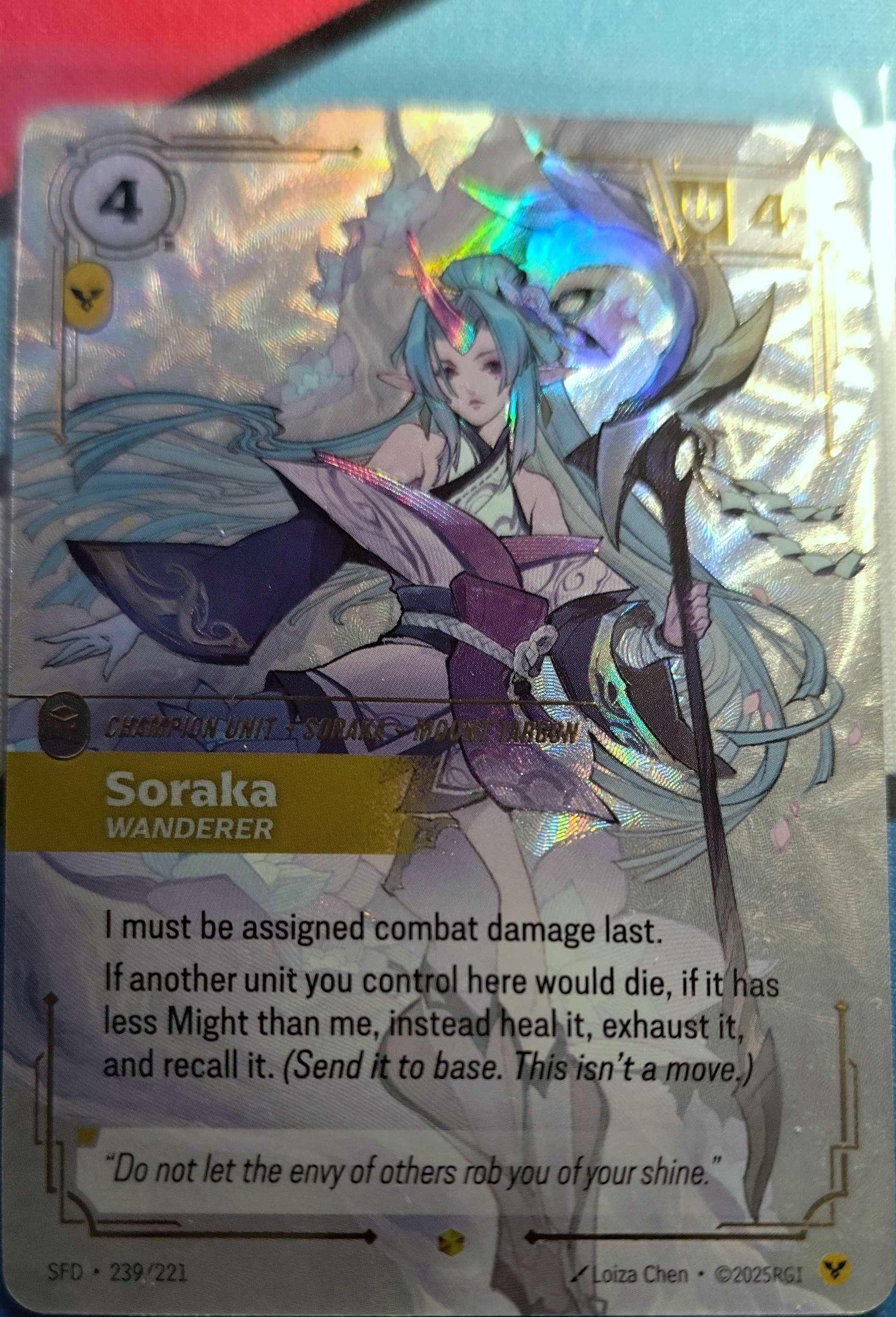 Soraka - Wanderer Overnumbered 239/221 Riftbound TCG Spiritforged NM