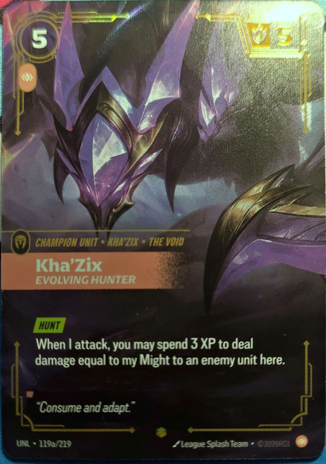 Kha'Zix Evolving Hunter Alternate Art 119a/219 Riftbound TCG Unleashed NM League