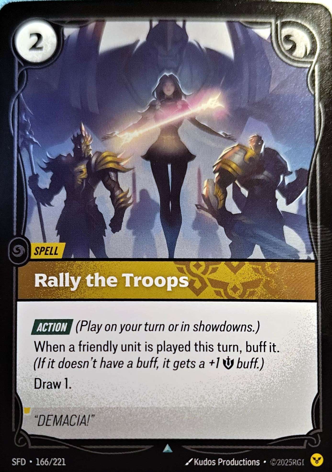 Rally the Troops 166/221 Foil Riftbound TCG Spiritforged NM League of Legends