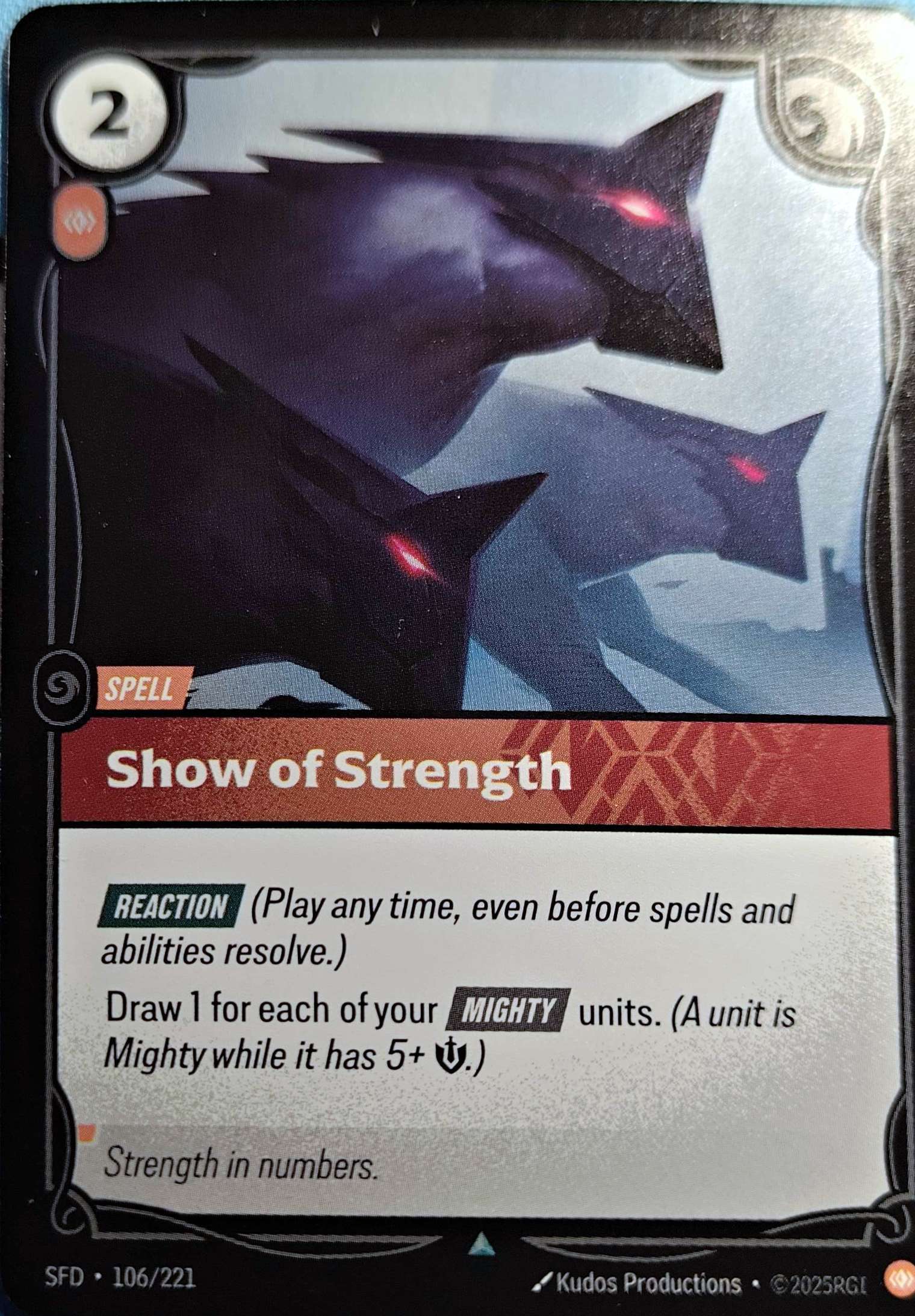 Show of Strength 106/221 Foil Riftbound TCG Spiritforged NM League of Legends