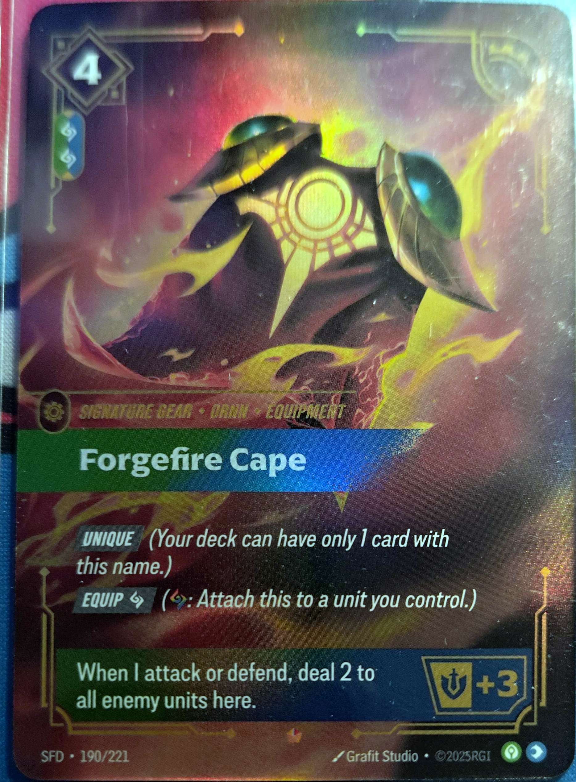 Forgefire Cape 190/221 Riftbound TCG Spiritforged NM League of Legends