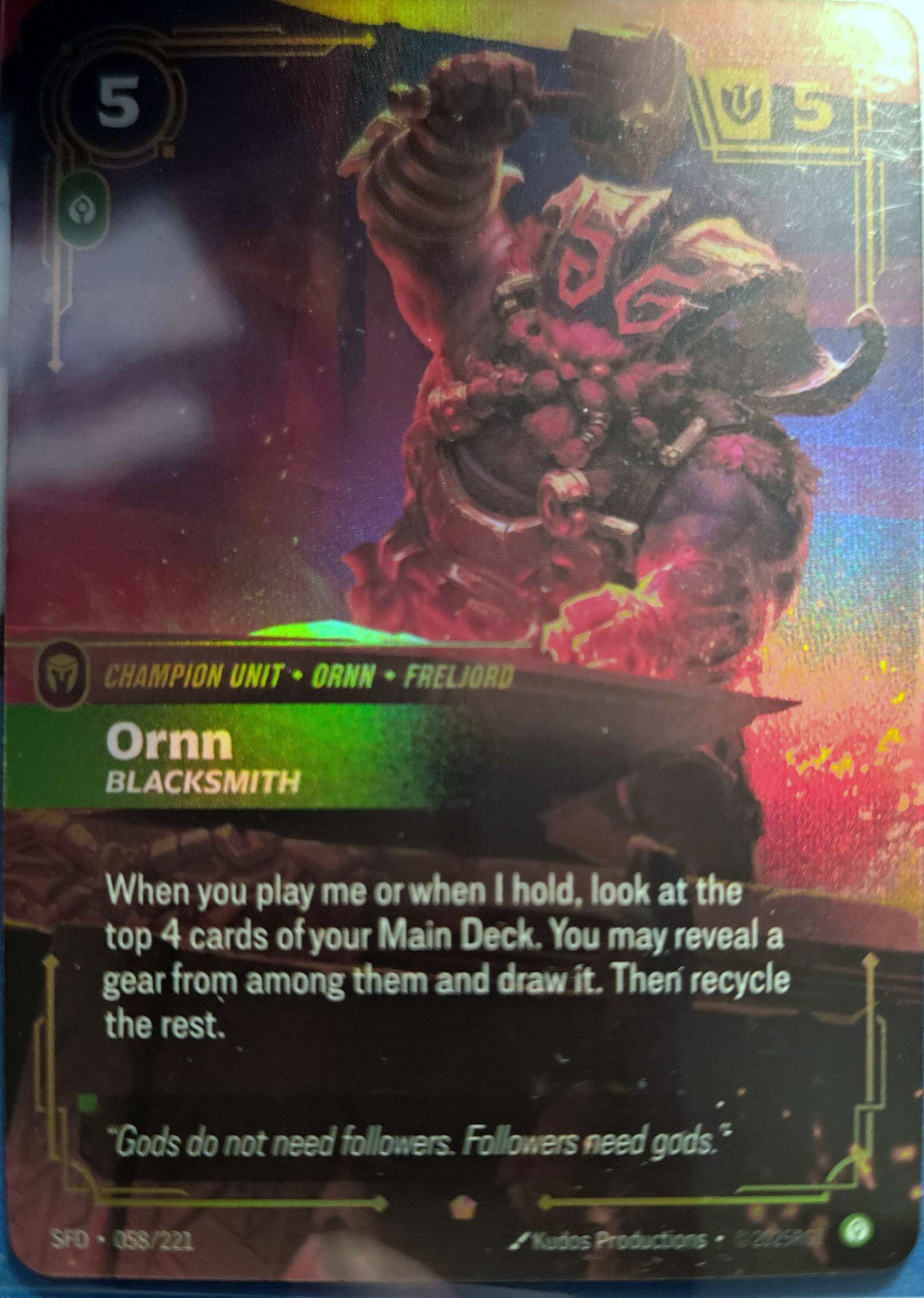 Ornn Blacksmith 058/221 Riftbound TCG Spiritforged NM League of Legends