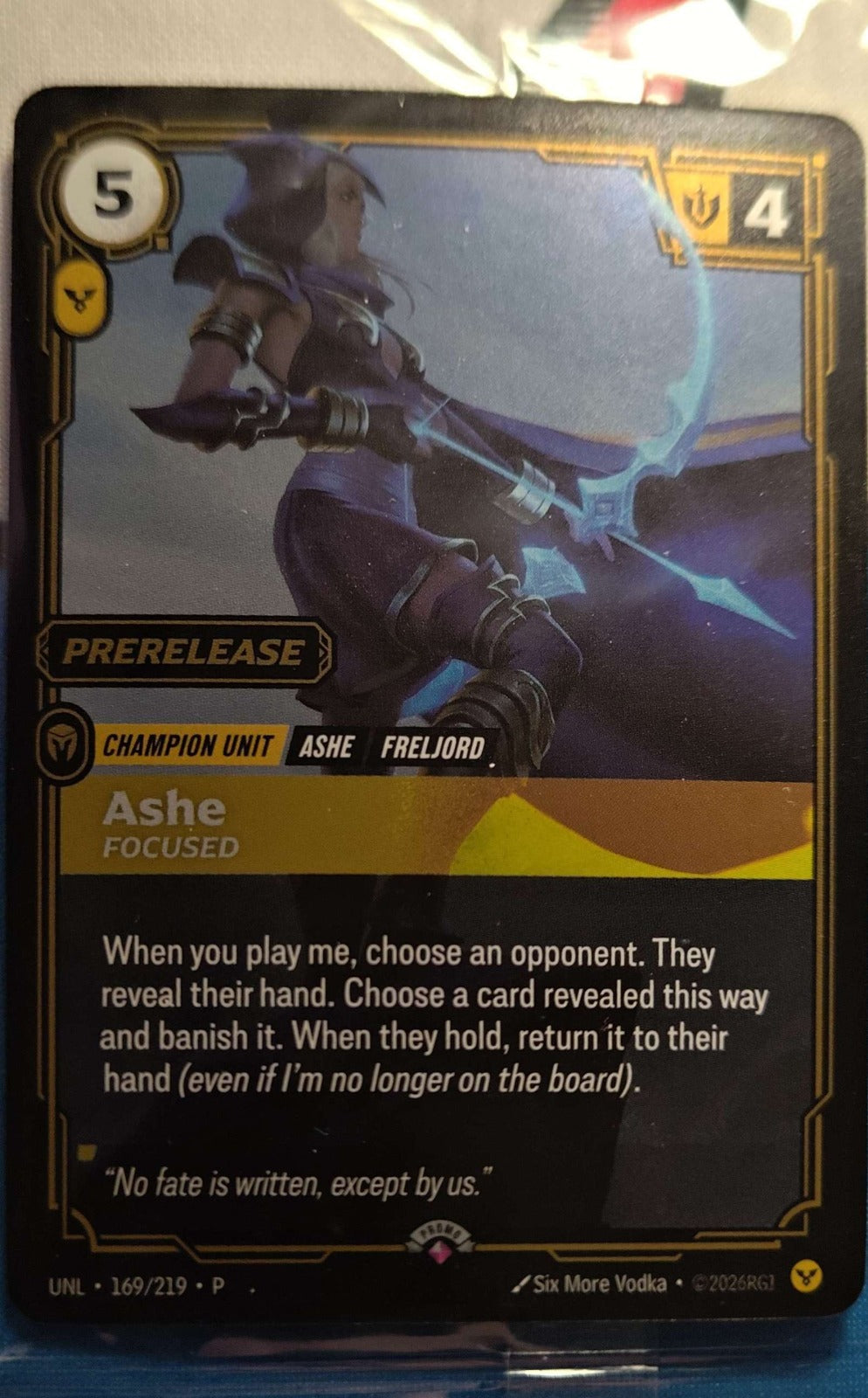 Ashe Focused 169/219 Riftbound TCG Riftbound Prerelease Promo Cards NM League