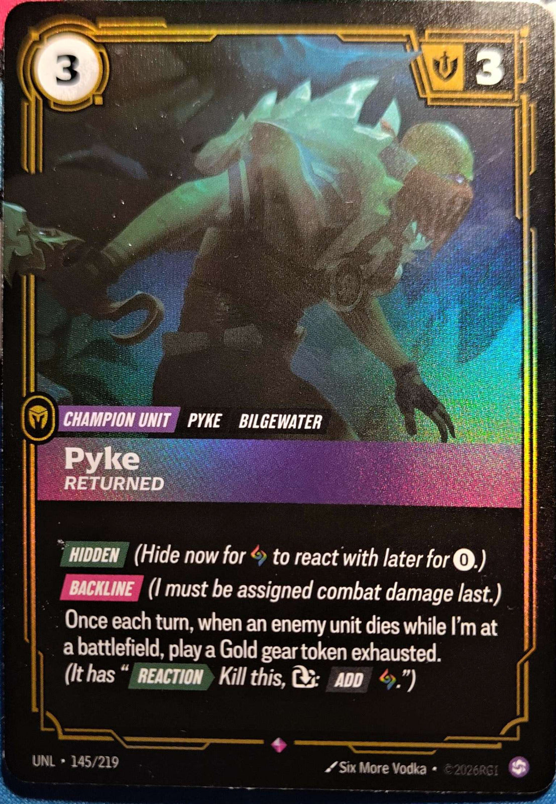Pyke - Returned 145/219 Riftbound TCG Unleashed NM League of Legends
