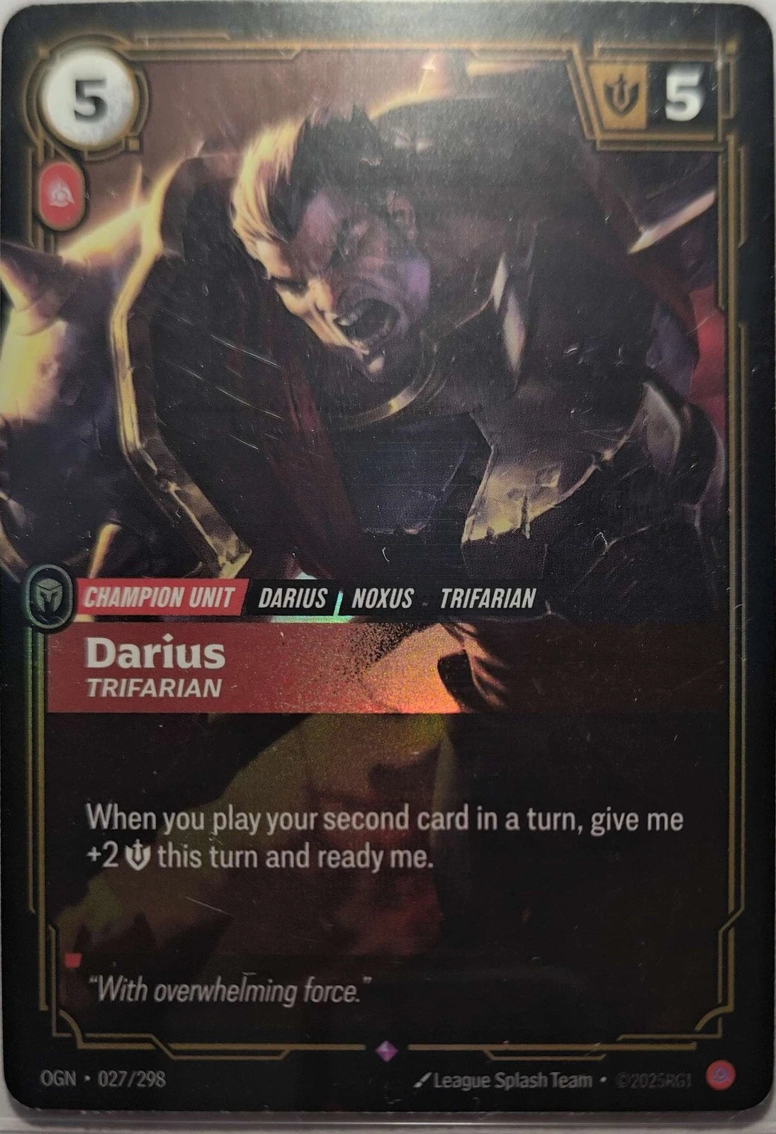 Darius - Trifarian 027/298 Riftbound TCG Origins NM League of Legends ...