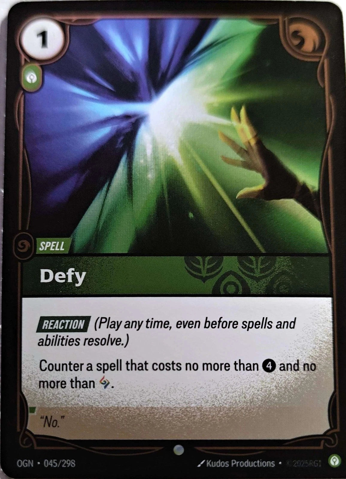 Defy 045/298 Foil Riftbound TCG Origins NM League of Legends