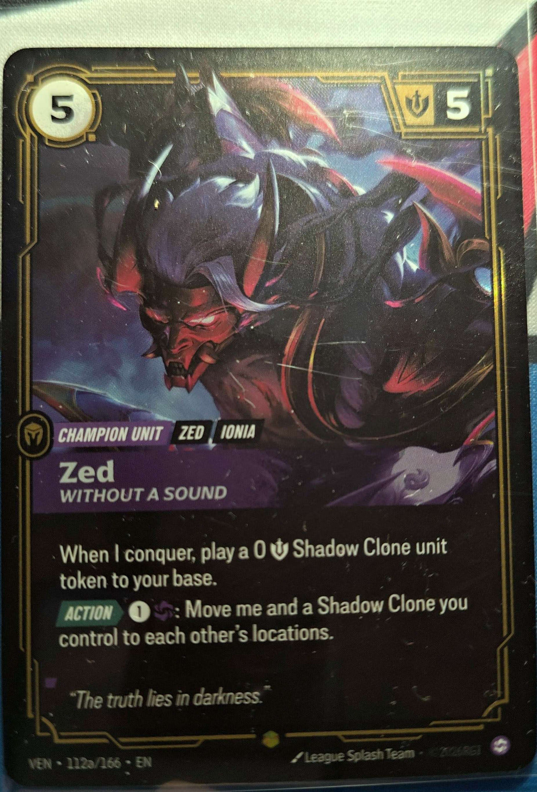Zed Without a Sound Alt Art 112a/166 Riftbound TCG Vendetta NM League 