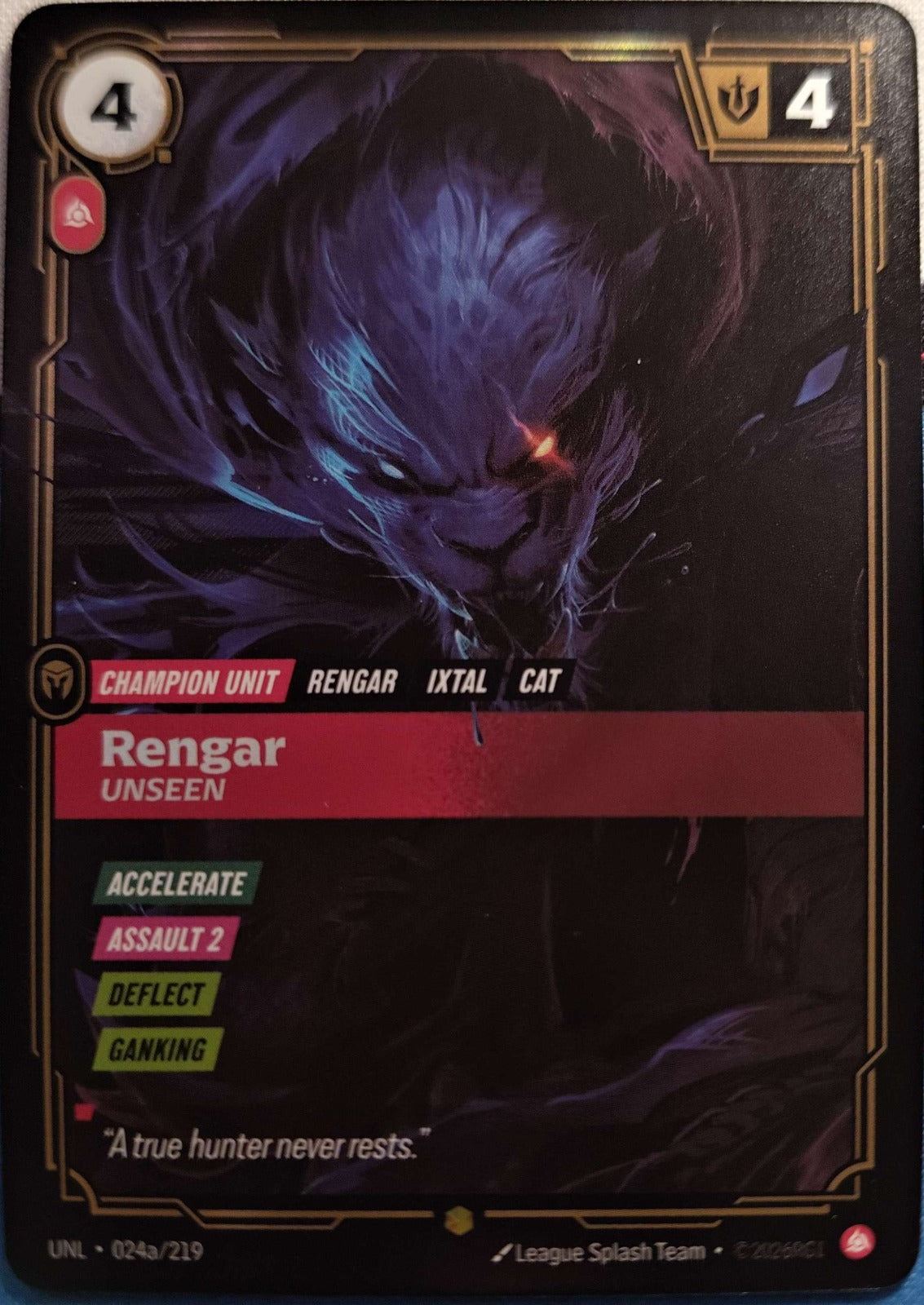 Rengar  Unseen Alt ART 024a/219 Riftbound TCG Unleashed NM League of Legends