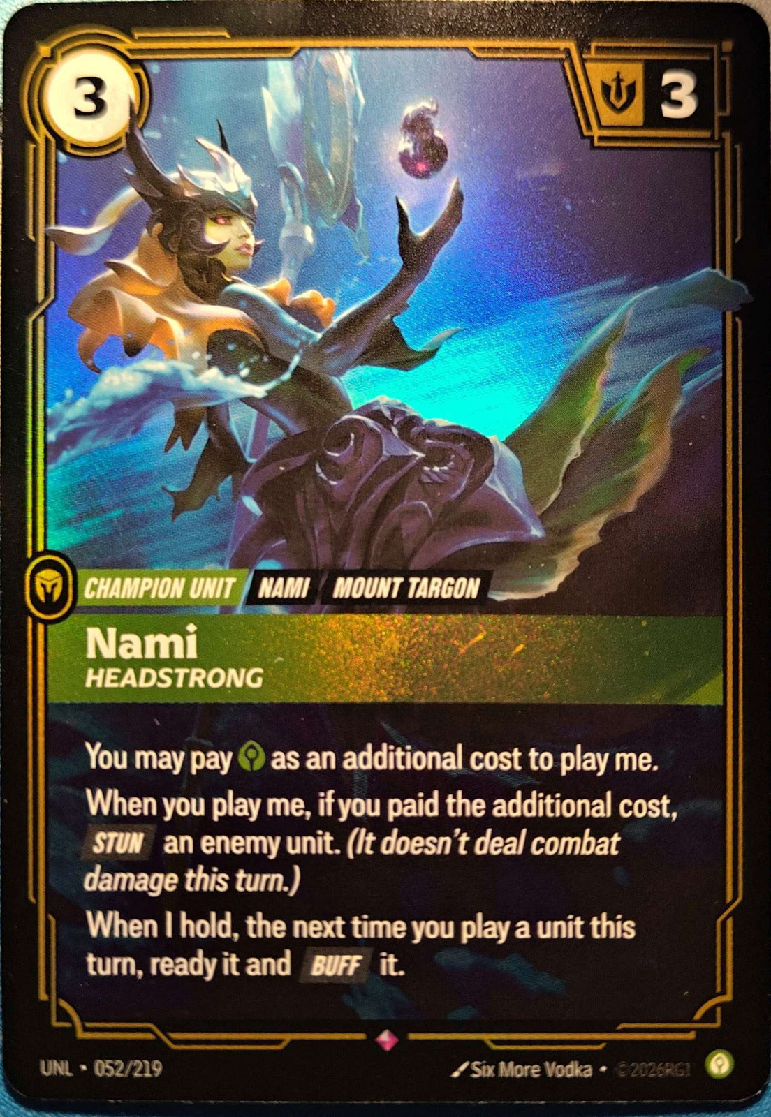 Nami - Headstrong 052/219 Riftbound TCG Unleashed NM League of Legends