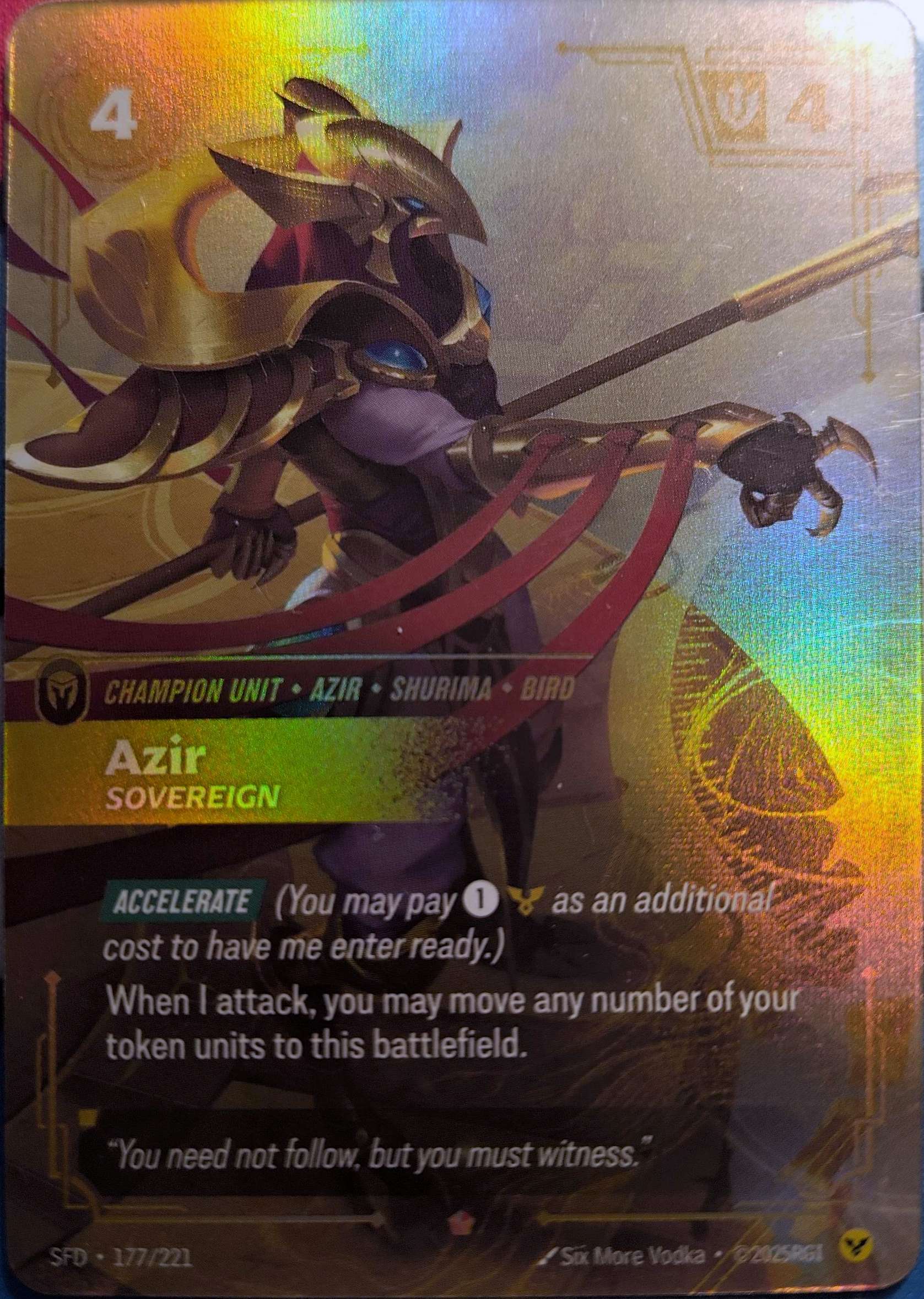 Azir Sovereign 177/221 Riftbound TCG Spiritforged NM League of Legends