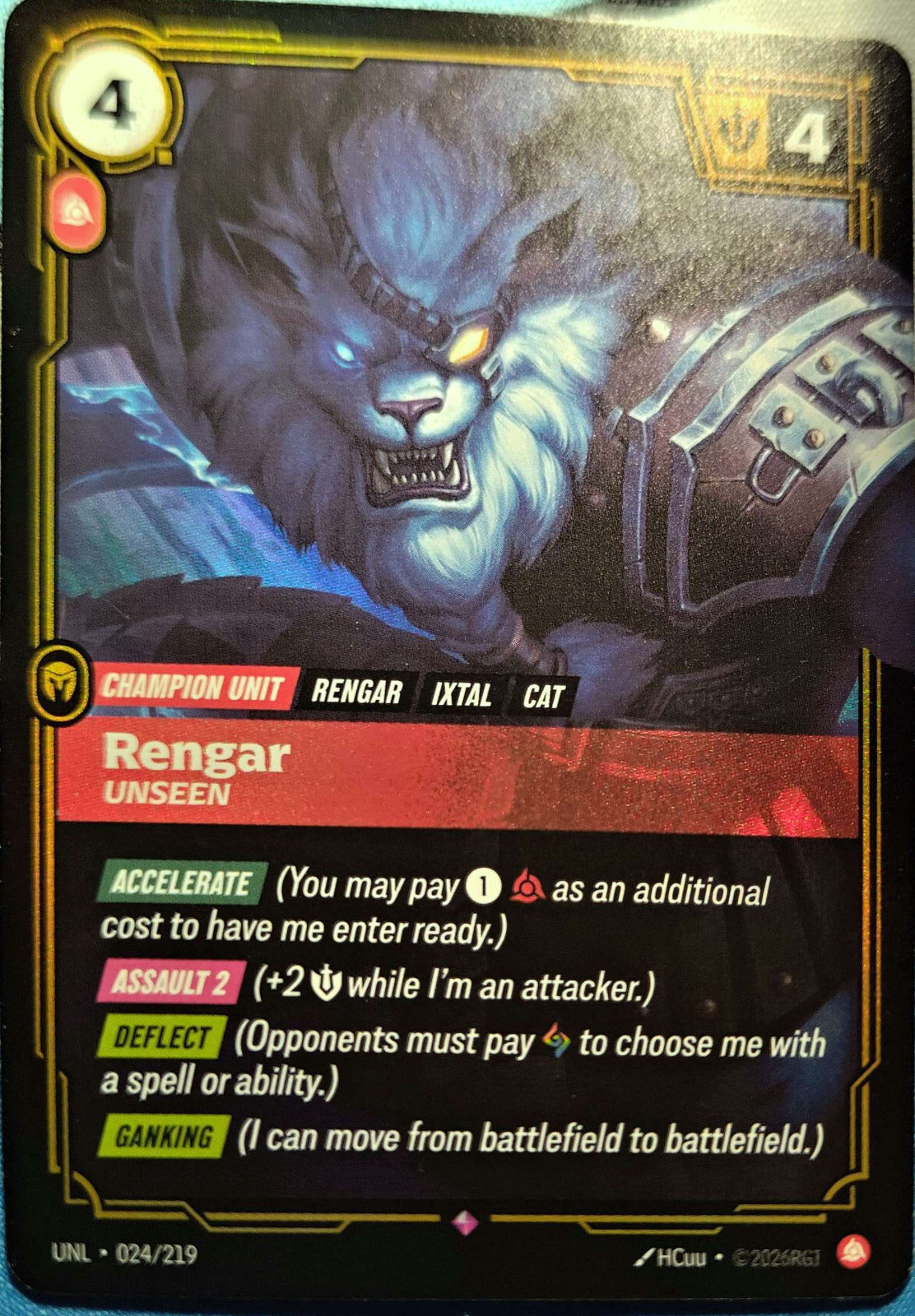 Rengar Unseen 024/219 Riftbound TCG Unleashed NM League of Legends