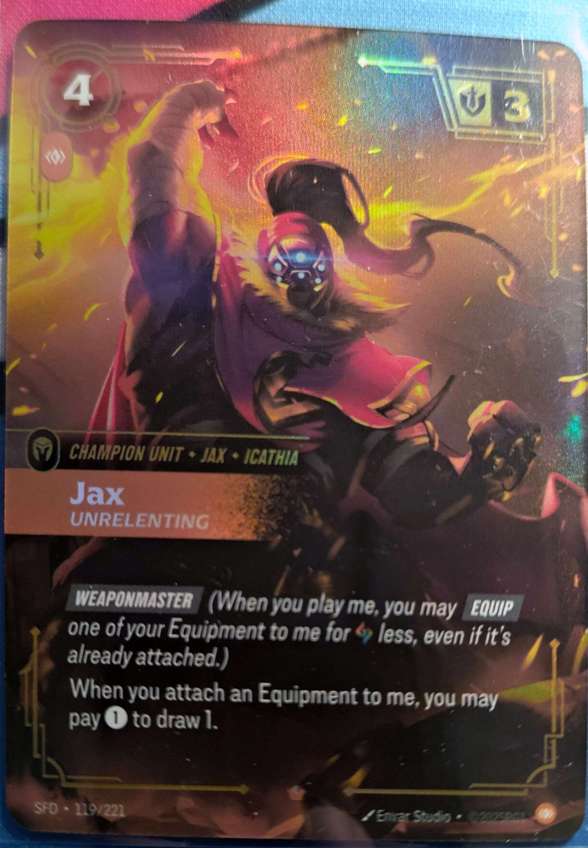 Jax - Unrelenting 119/221 Riftbound TCG Spiritforged NM League of Legends