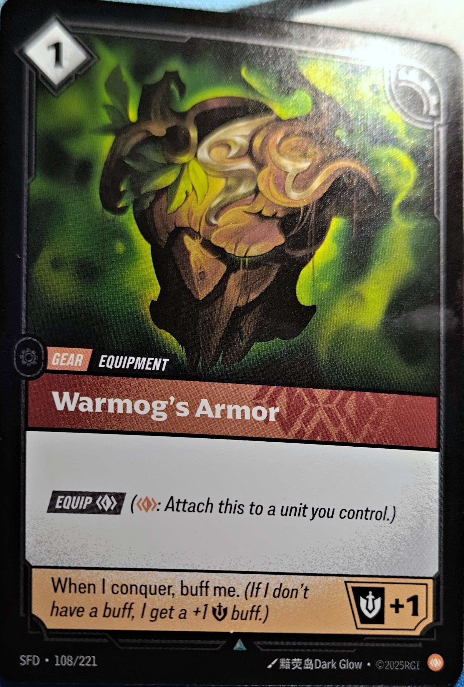 Warmog's Armor 108/221 Foil Riftbound TCG Spiritforged NM League of Legends
