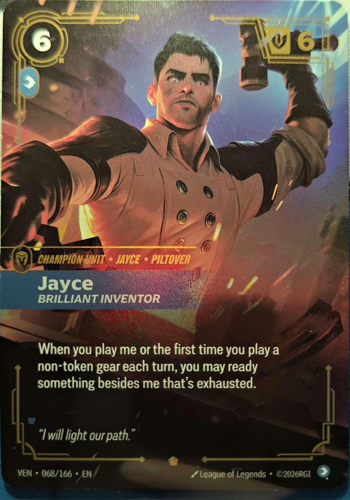 Jayce Brilliant Inventor 068/166 Riftbound TCG Vendetta NM League of Legends