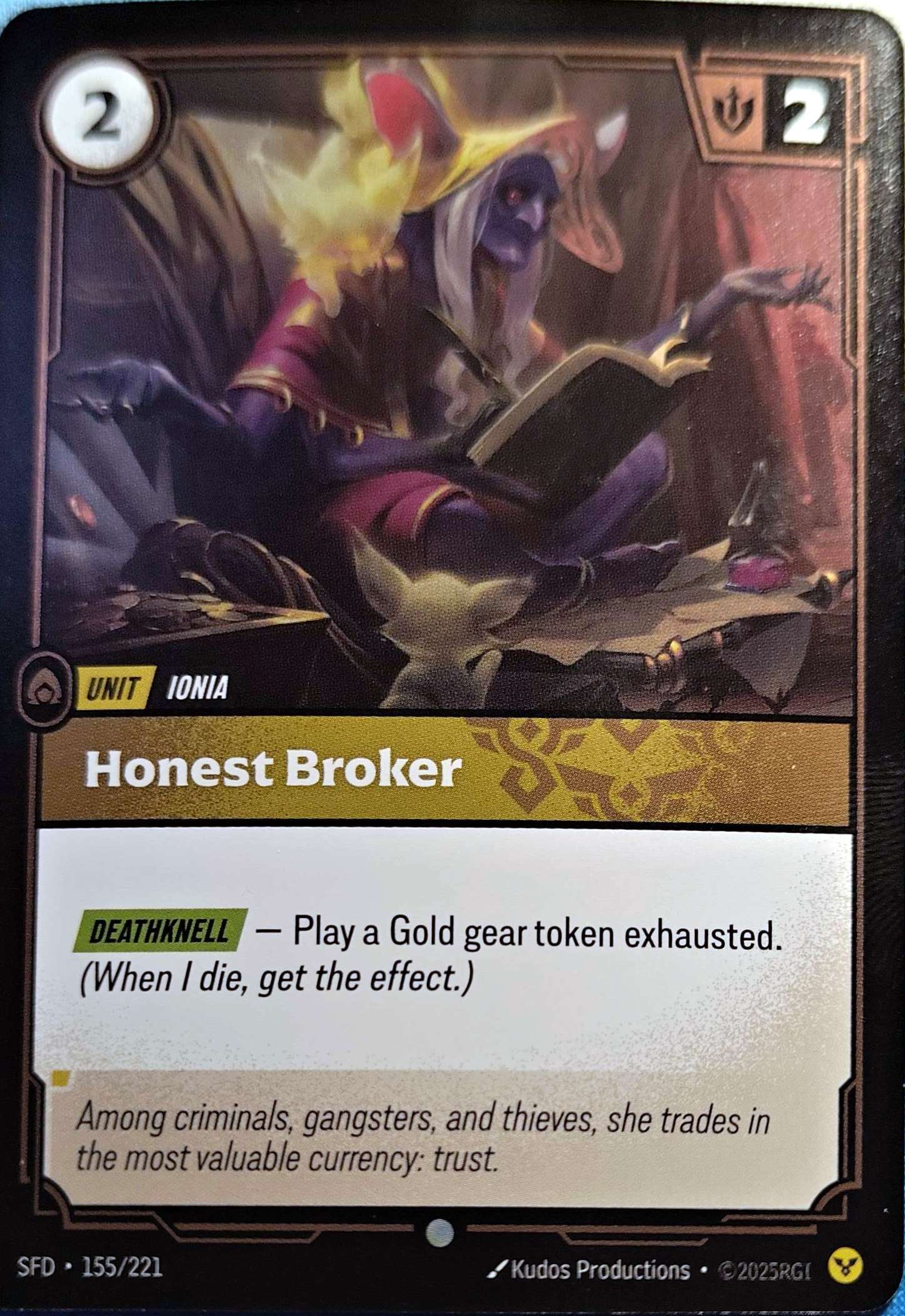 Honest Broker 155/221 Foil Riftbound TCG Spiritforged NM League of Legends