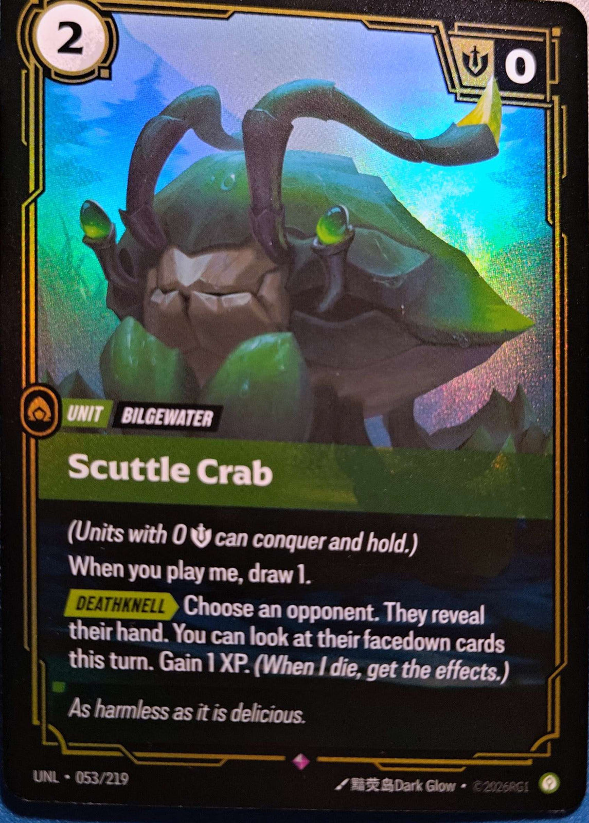 Scuttle Crab 053/219 Riftbound TCG Unleashed NM League of Legends