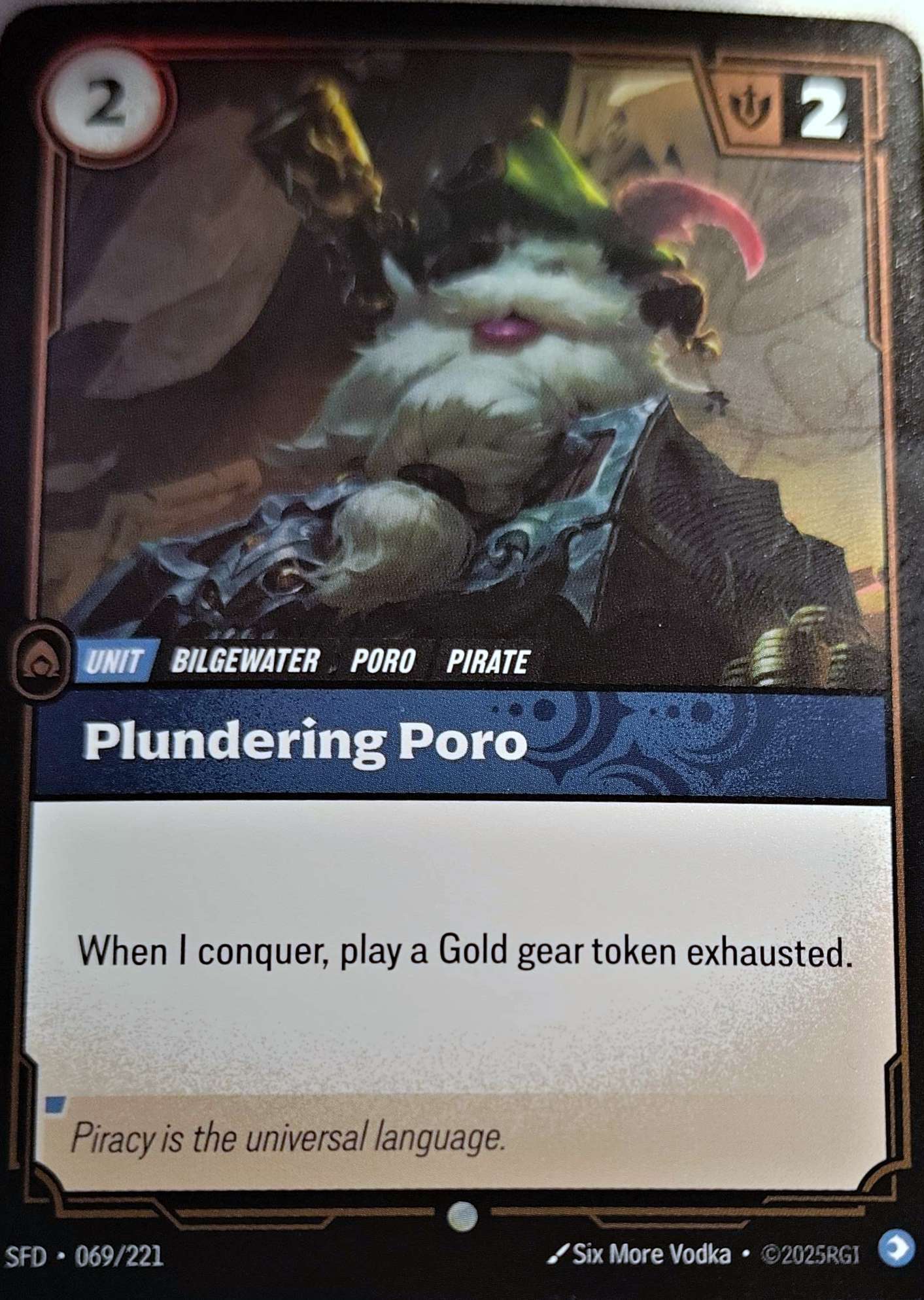 Plundering Poro 069/221 Foil Riftbound TCG Spiritforged NM League of Legends