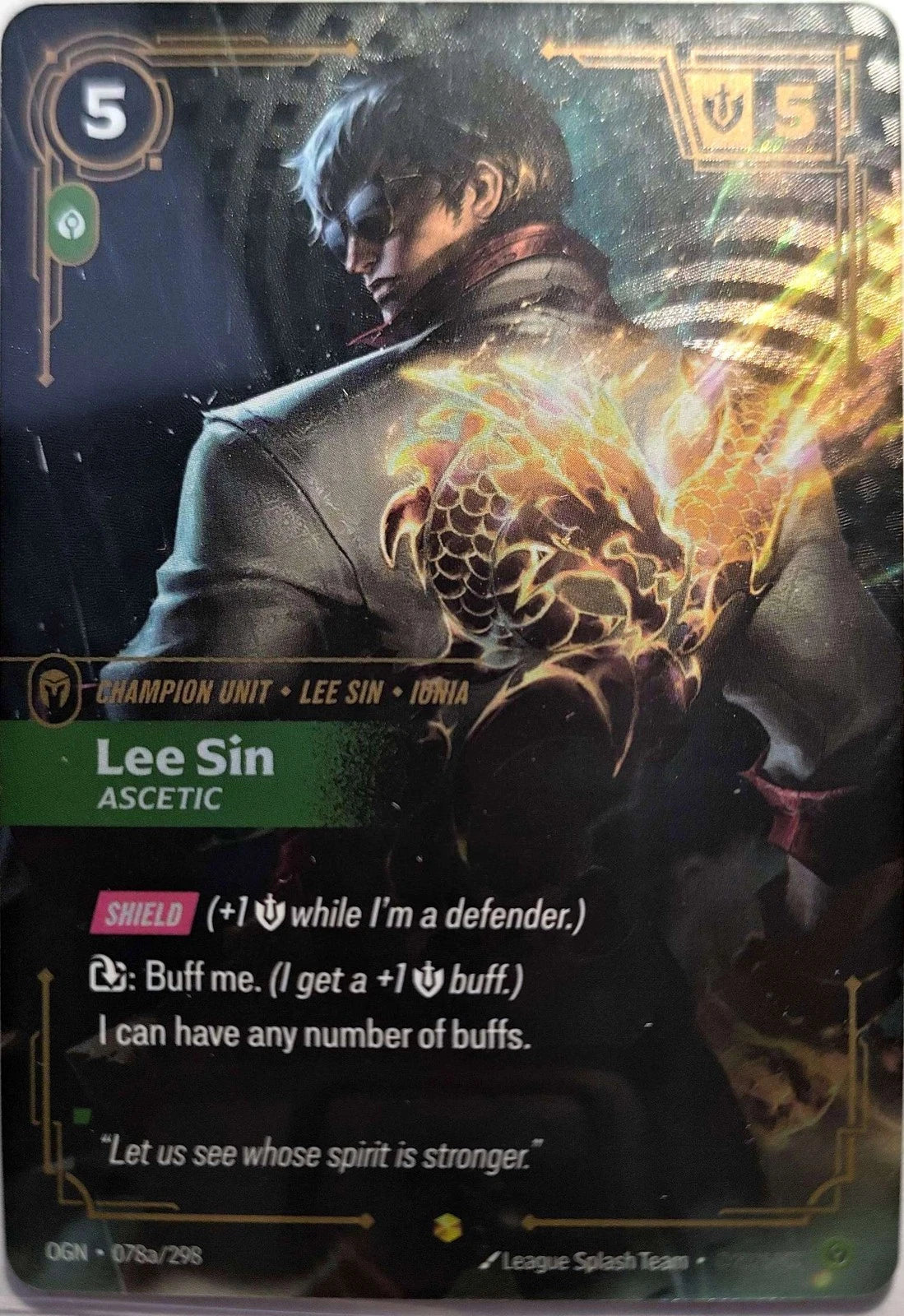 Lee Sin - Ascetic Alternate Art 078a/298 Riftbound TCG Origins NM League