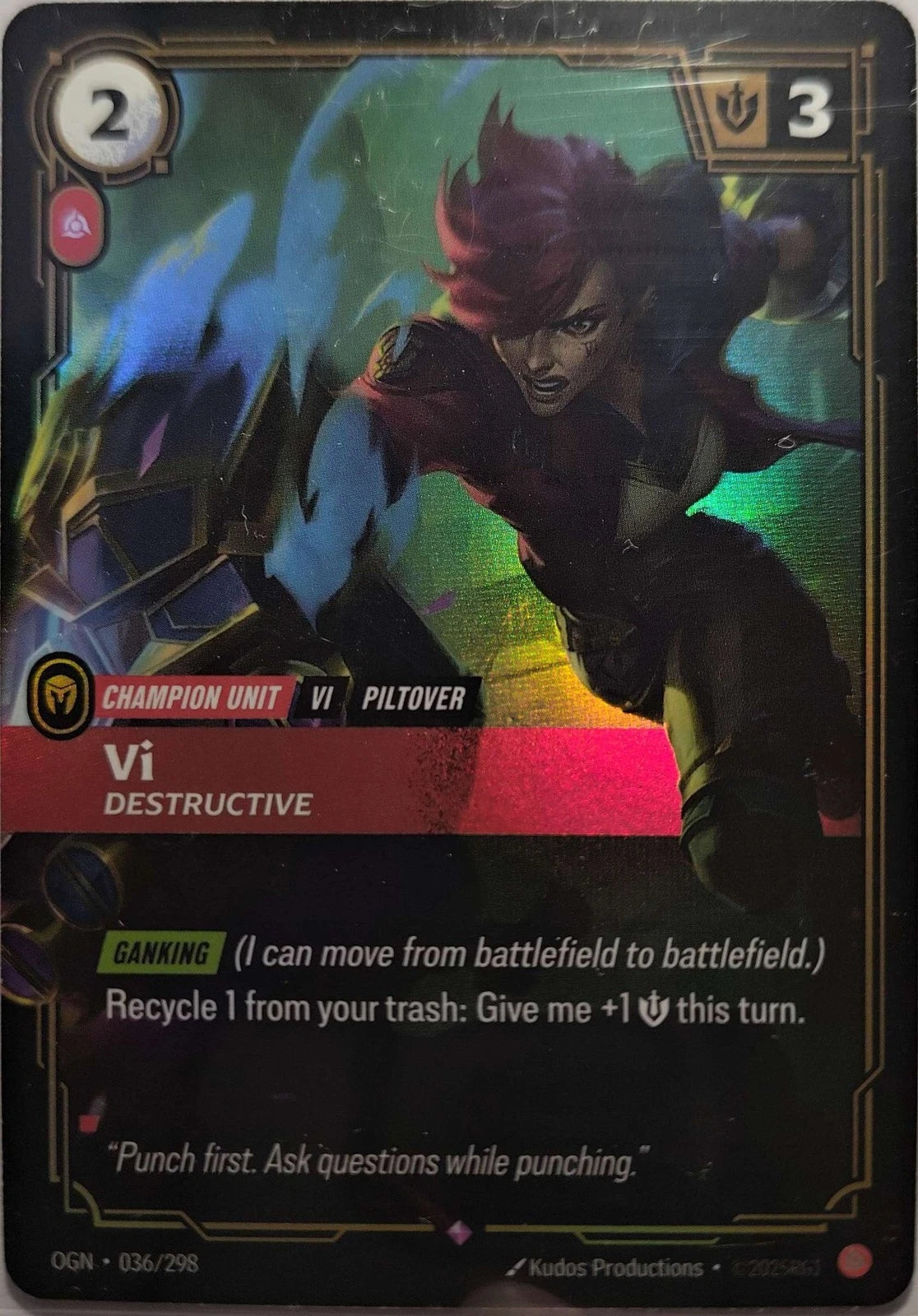 Vi - Destructive 036/298 Riftbound TCG Origins NM League of Legends