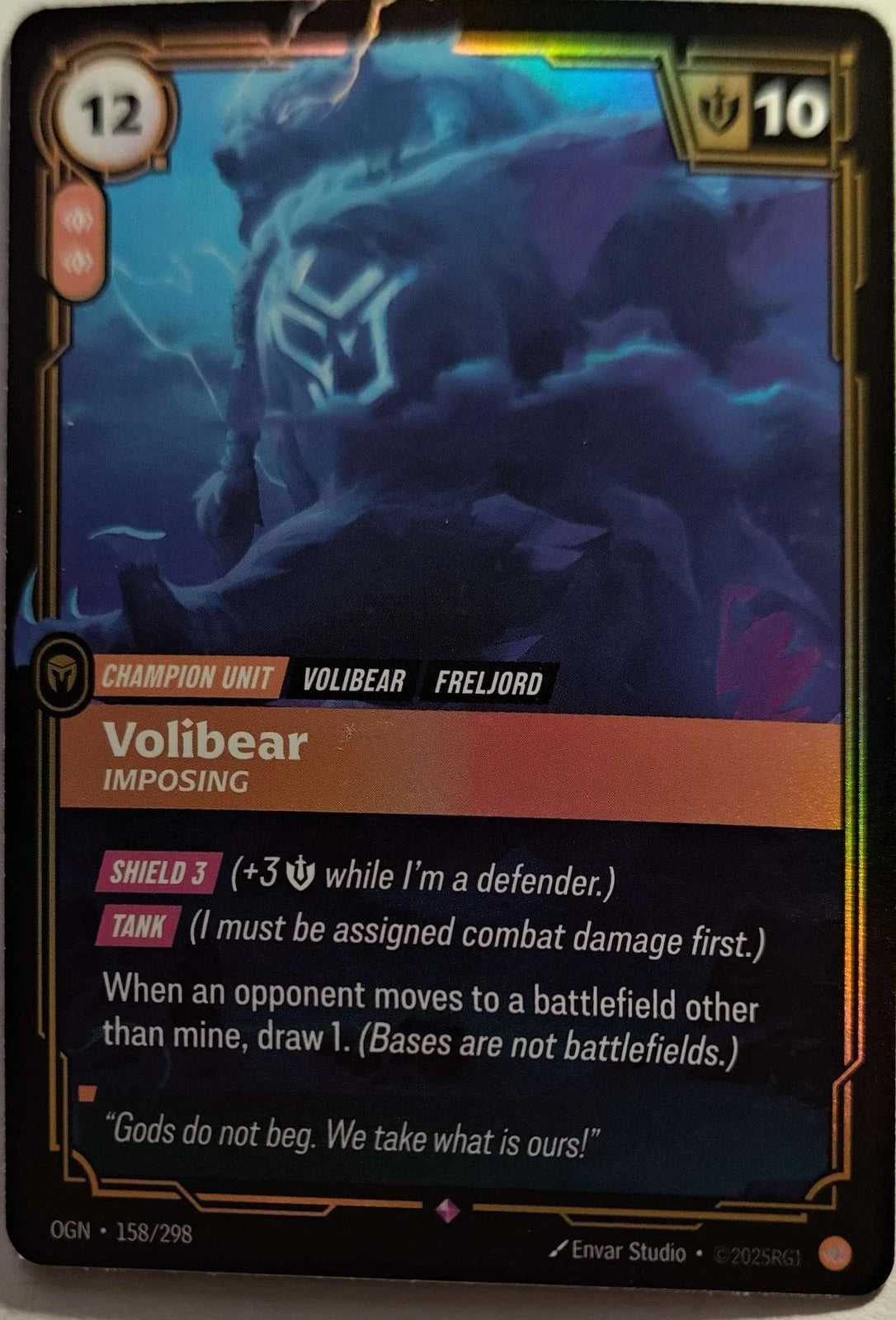 Volibear - Imposing 158/298 Riftbound TCG Origins NM League of Legends